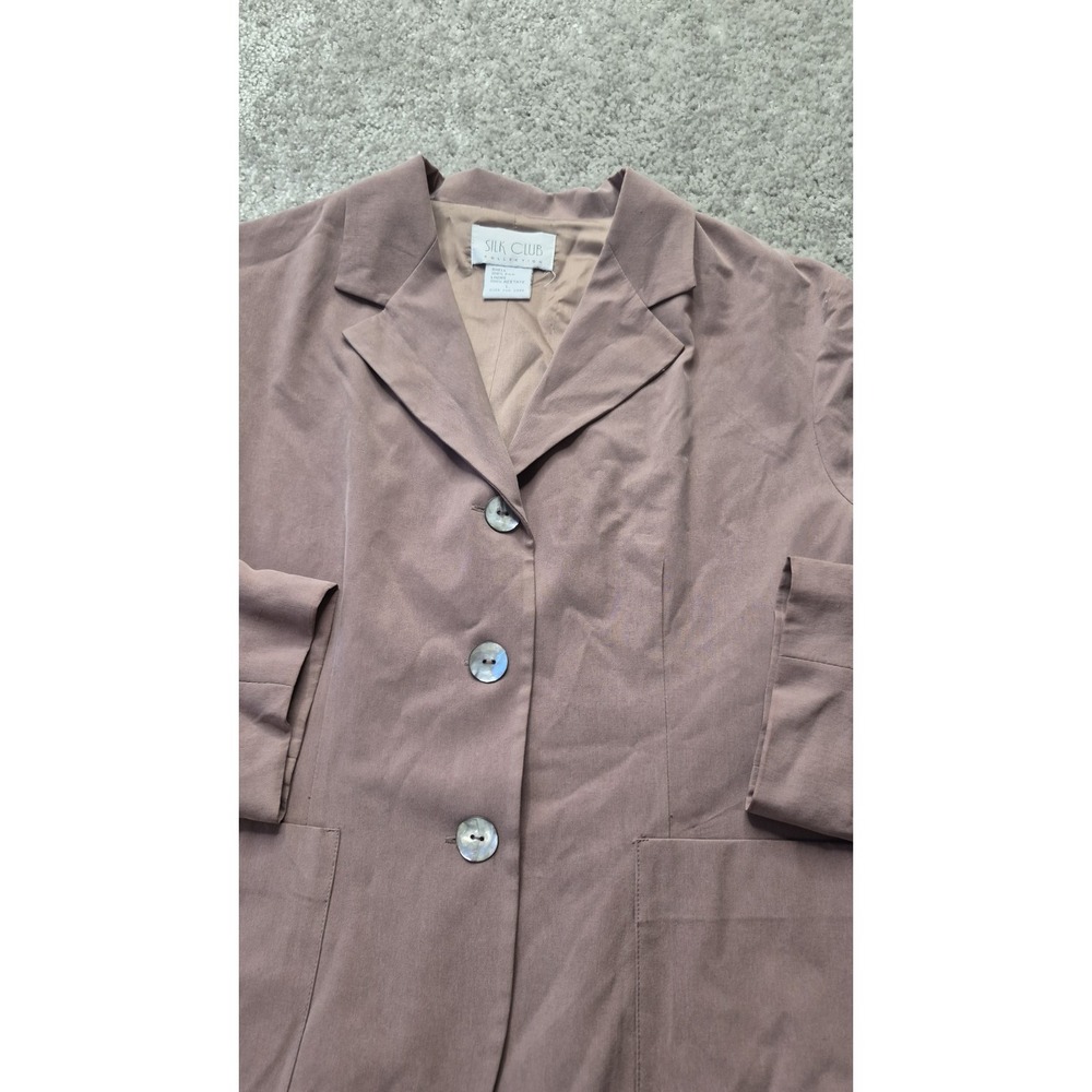 Silk Club Collection Woman Large Brown‎ 100% Silk Jacket Blazer